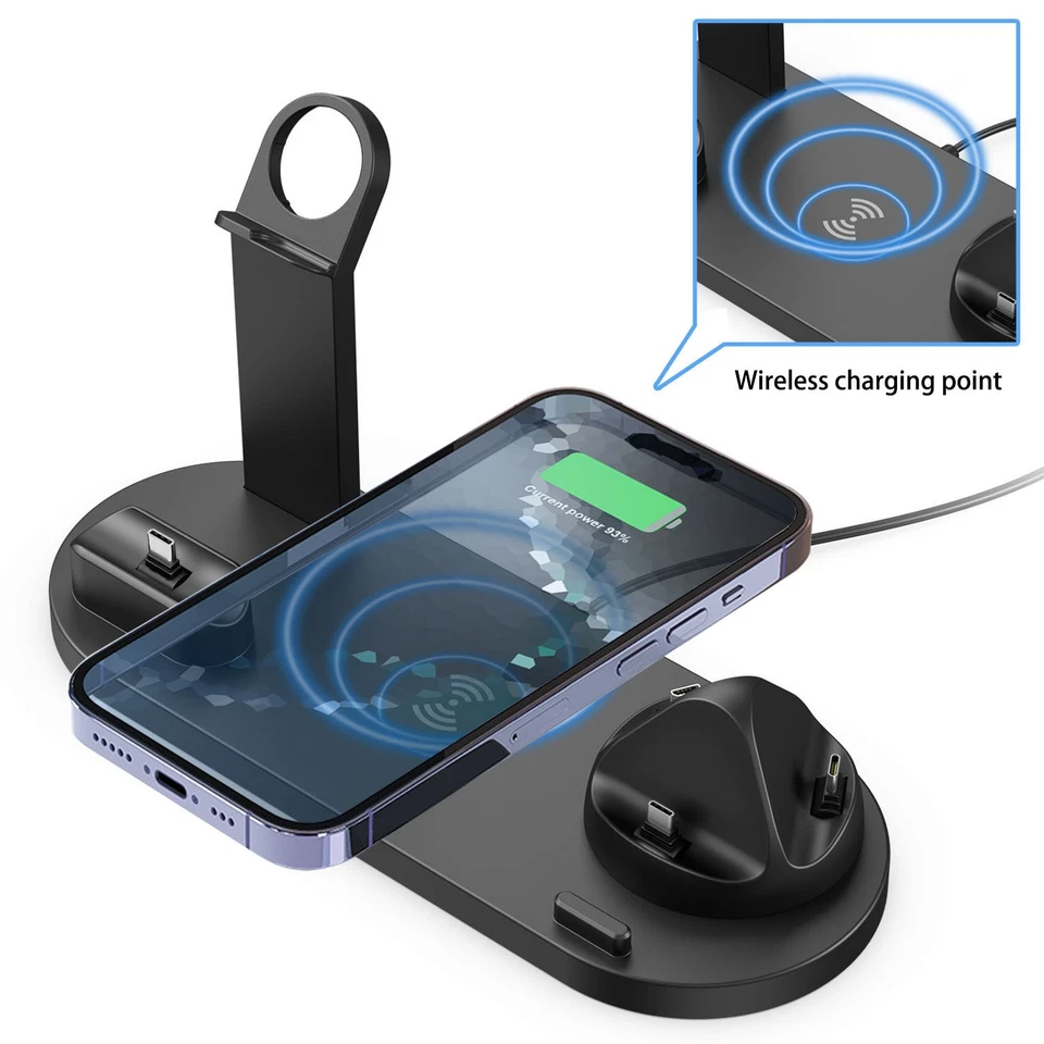 5in1 Wireless Charger Dock Fast Charging Station For Apple Watch iPhone Air Pods - Image 4 of 4