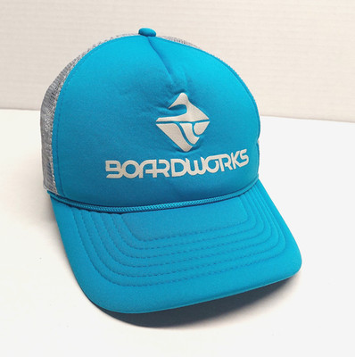 Boardworks Surfer Hat Cap Blue Mesh Trucker Retro Rope Foam Surfing Snapback