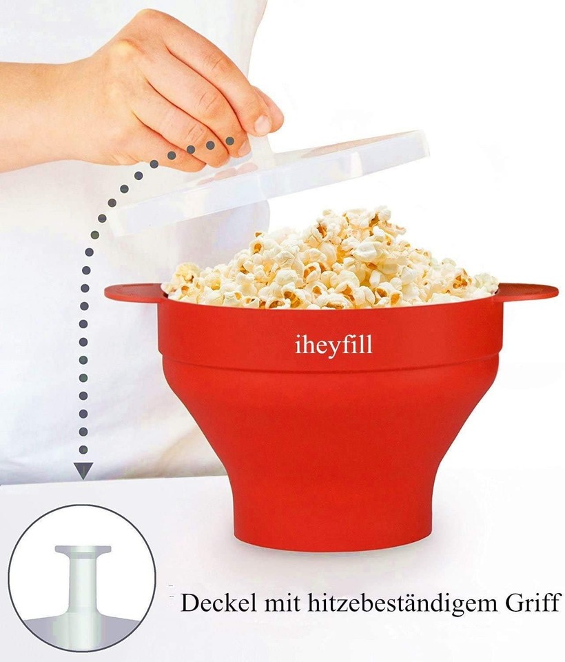 Tongfeng Mikrowellen Popcorn Maker - Glas Popcornmaschine Ohne BPA 2,13 Liter