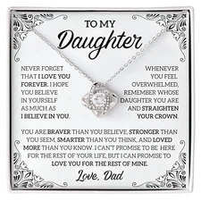 To My Daughter, Gift Fom Dad, Daughter Necklace, Gift for Daughter from Dad, 