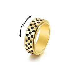 Edelstahl Spinner Ring Fidget Ring f&uuml;r Damen Herren Gold 9 Stressabbau Schmuck