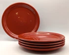 Fiesta Ware Plate Paprika Luncheon Set 5pc Homer Laughlin Retired Color