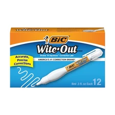 BIC Wite-Out Brand Shake 'n Squeeze Correction Pen, 12-Count Pack