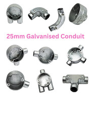 VAT INC - CHEAPEST - 25mm Galvanised Conduit Fittings Y U Tee Loop Inspection