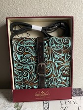 Patricia Nash Crossbody Turquoise Tooled Leather Embossed Purse- NEW