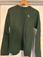 Vintage Abercrombie Moose Dark Green Medium Long Sleeve TShirt