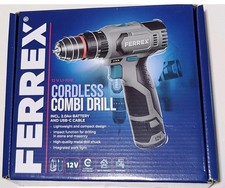 Ferrex 12V Cordless Combi Drill With Battery & USB-C Charger