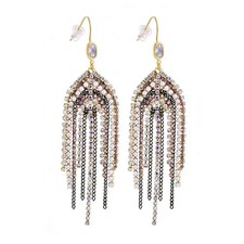 Fringe Dangling Tassel Earrings for Women, Handcrafted Chandelier Long Bohemi...