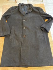 DAKs Men’s Black Wool Overcoat Trenchcoat XXL 