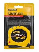 Stanley 30-824 8m/26' x 1-Inch Power Return LeverLock Tape Rule Measure