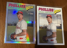 Topps Heritage Orion Kerkering Phillies MLB 2-Card Lot Refractor  SHORT PRINT