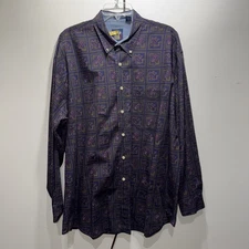 GANT Salty Dog Shirt Mens XL Paisley Button Down Cotton Weathered Poplin