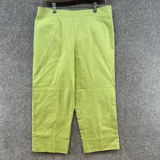 Liz Claiborne Women's Dress Pants Size 10 Green Side Zip Michaela Cuffed