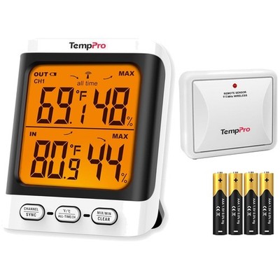 Waterproof Patio Thermometer with Backlit Display