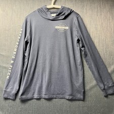 Abercrombie Kids Unisex Hoodie Size15/16 Gray Blue ORIGINAL APPAREL Logo Sleeves