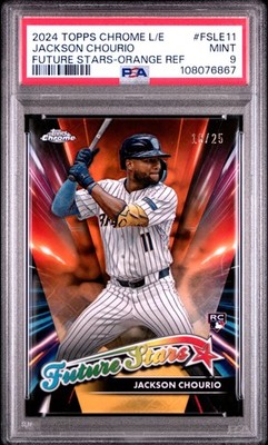 2024 Topps Chrome Logofractor Edition Jackson Chourio Orange RC PSA 9 #/25