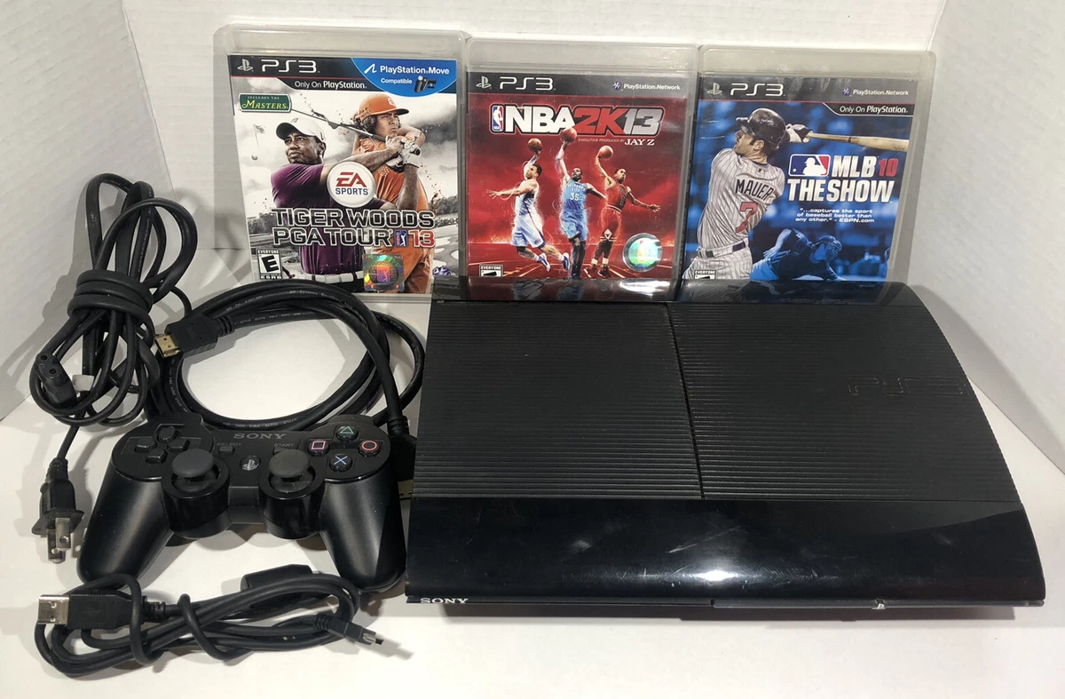 Sony PlayStation 3 PS3 Super Slim Console CECH 4001B Bundle With 3