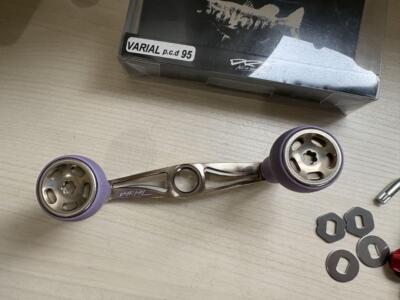 DRT VARIAL HANDLE VARIAL p.c.d 95 Silver purple knob & One DRT VARIAL HANDLE VARIAL p.c.d 95 Silver purple knob & One