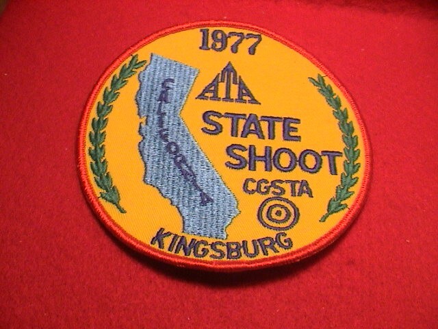KINGSBURG CALIFORNIA 1977 ATA STATE SHOOT CGSTA TRAP GUN TOURNAMENT PATCH NEW