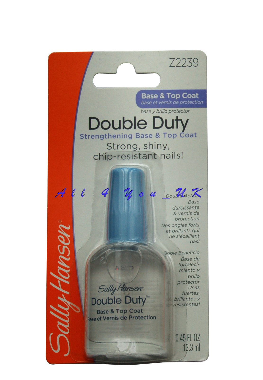 Esmalte Sally Hansen Double Duty Base & Top Coat 45109 13.3mL Esmalte Sally Hansen Double Duty Base & Top Coat 45109 13.3mL