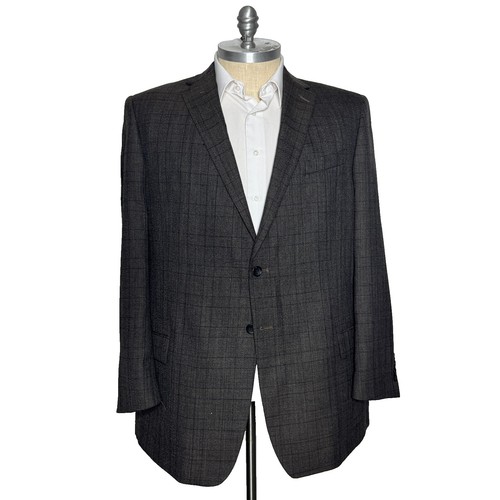 54S Purple Blue Glen Check plaid 4-SEASON Wool Stretch Blazer