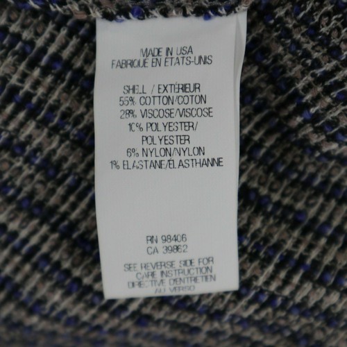 Theyskens' Theory Blazer Jacket 6 40 Tweed Fringe Gray Blue Black Jossak Fixa - Picture 11 of 12