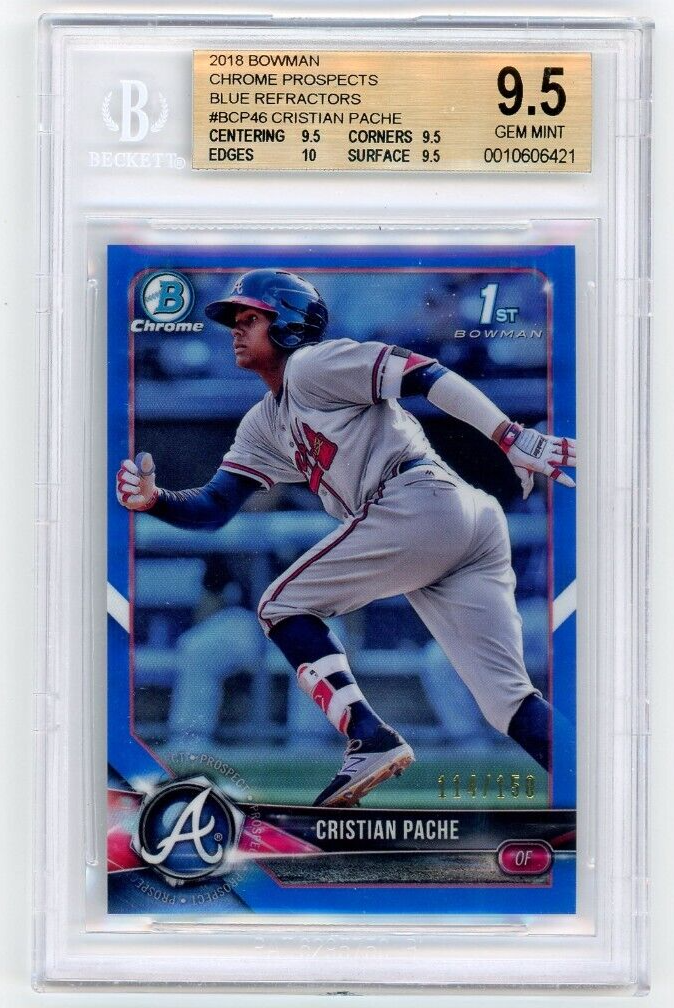 CRISTIAN PACHE 2018 Bowman Chrome Blue Refractor RC Rookie Auto