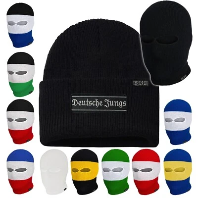 NO FACE NO NAME Mütze Sturmhaube DEUTSCHE JUNGS Schwarz Blau Rot Gelb Weiß Grün Deutschland