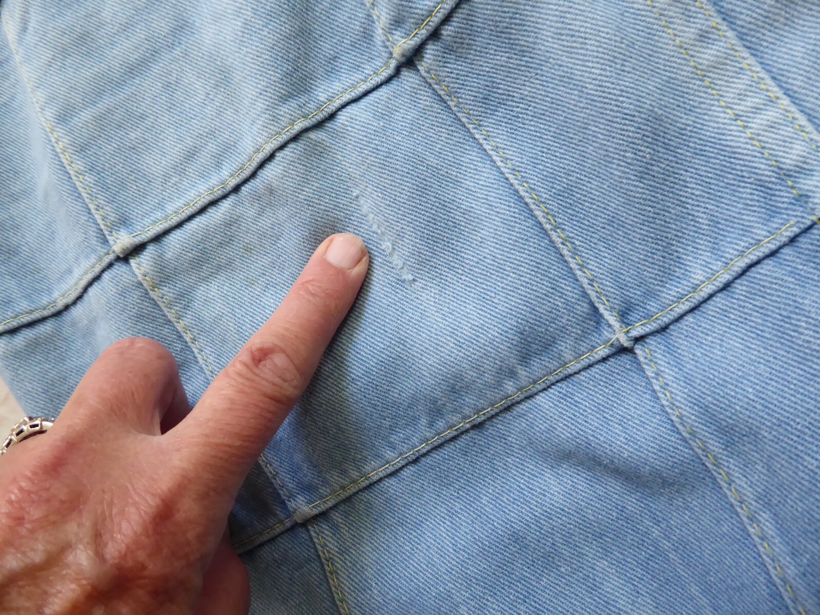 Vintage 70s Jeans Window Pane Patchwork Disco Fla… - image 11