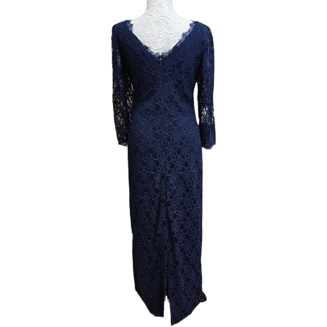 Joseph Ribkoff Lace Dress Style 154500 Navy Blue Size 8 Maxi Length Sheath  | eBay