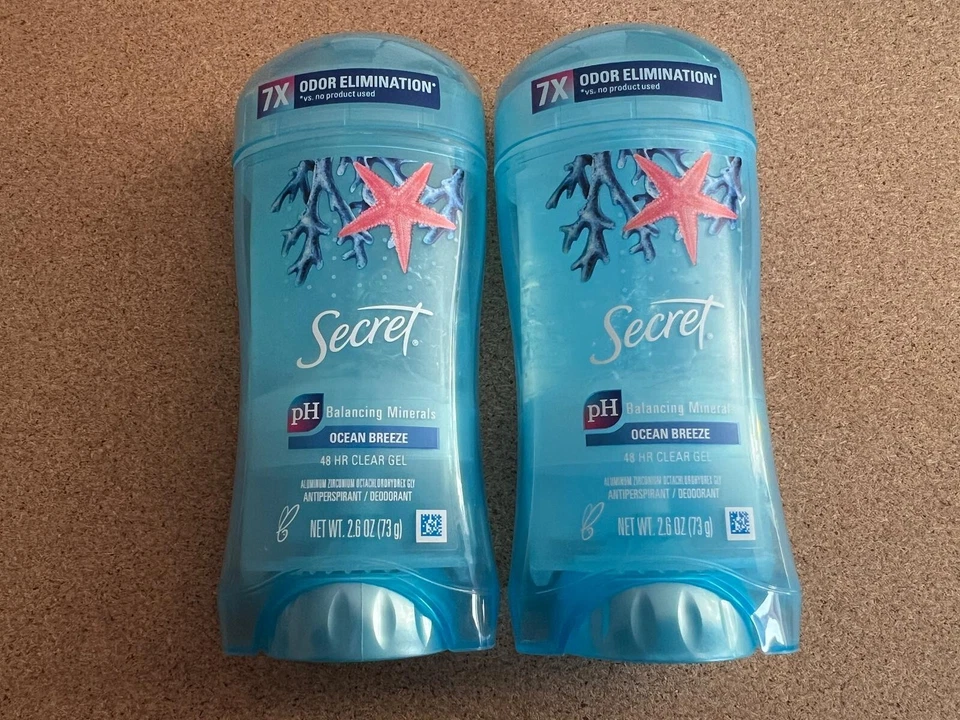 Secret Clear Gel Antiperspirant Deodorant Ocean Breeze 2.6 oz 2 Pack