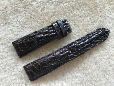 22mm/18mm Brown Alligator Crocodile Embossed Leather Watch Strap Band