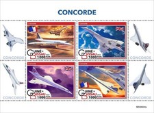 British Airways & Air France CONCORDE Aircraft Stamp Sheet (2022 Guinea-Bissau)