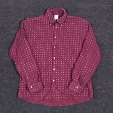 Brooks Brothers Button Down Shirt Mens XL Milano Purple Floral Polka Dot Flannel