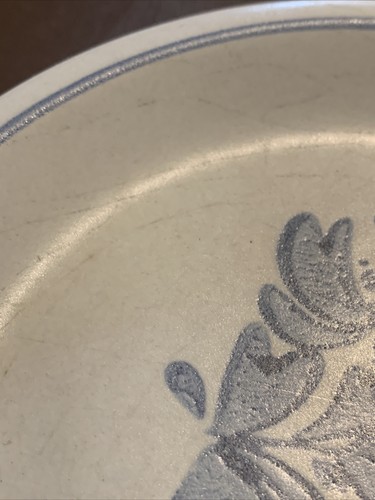 Set of 6 Vintage Pfaltzgraff Yorktowne Blue Floral Stoneware 7" Salad Plates - Picture 10 of 12