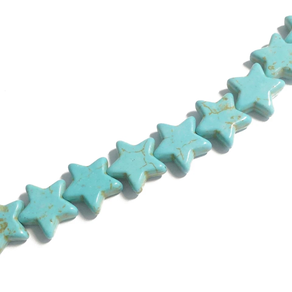 Howlith Perlen Sterne 14 mm Farbe Türkis 31-32 Halbedelsteine nenad-design E042 - Bild 4 von 4