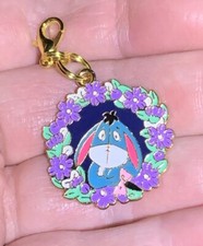 Gold Eeyore From Winnie The Pooh Charm Zipper Pull  Keychain Add On Clip 