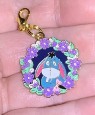 Gold Eeyore From Winnie The Pooh Charm Zipper Pull & Keychain Add On Clip!!