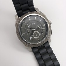 Fossil Gunmetal Dial Silicone Band Grey Watch for Men for sale 