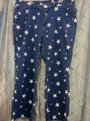 Shien Curvy 4XL White Stars Denim Jeans