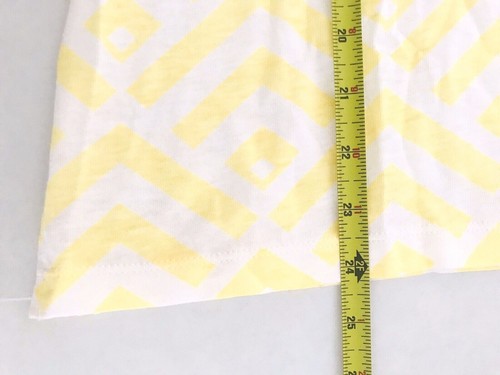 Chico's Geo Pattern Statement Valentina Top Womens Size 2 Yellow 3/4 Sleeves - Picture 6 of 9