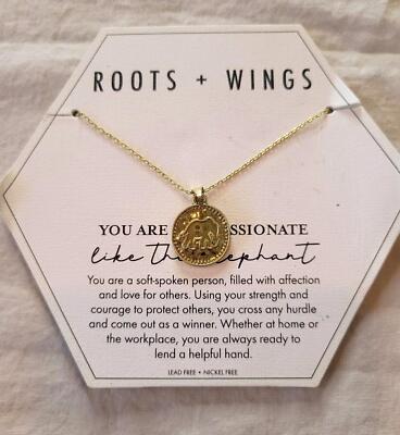 Sweet ROOTS + WINGS Compassionate  Elephant Coin Necklace