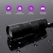 Black Light UV Flashlight, 12 LED Handheld Black Light, Small UV Lights.