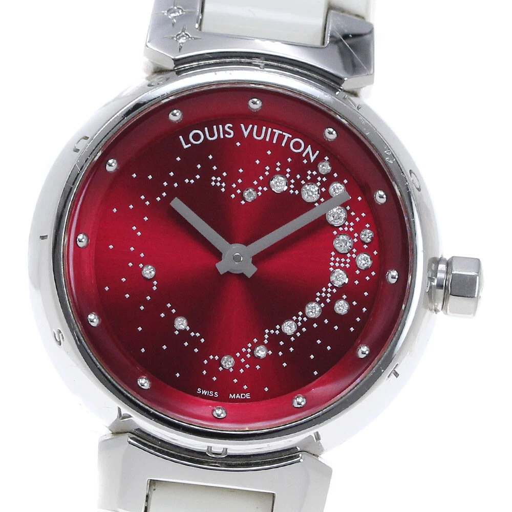 LOUIS VUITTON（LV） Orologio da donna al quarzo Louis Vuitton Tambour attraction Q12M2 quadrante rosso_863884