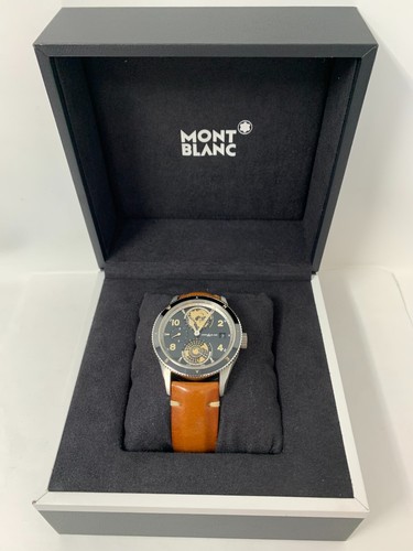 Montblanc 1858 Geosphere Black Dial World Time Stainless Steel 42mm 119286