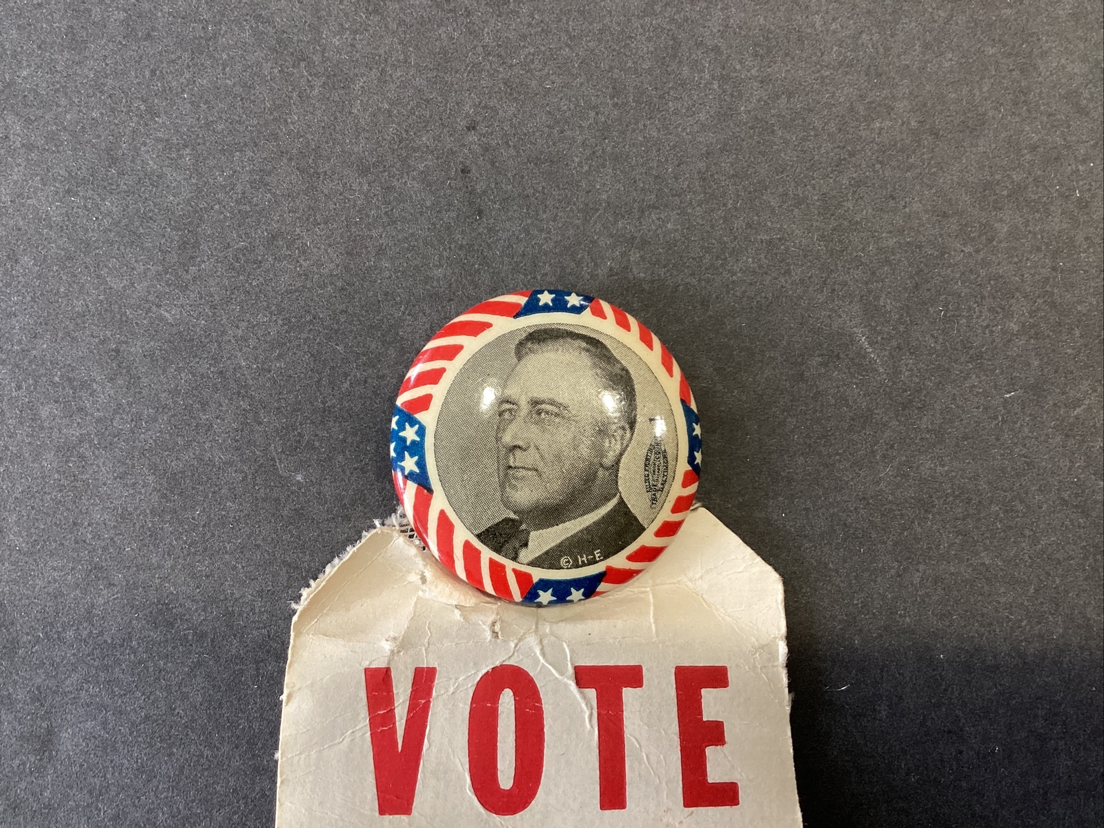 Franklin Roosevelt FDR Vote Straight Democratic Campaign Button Pin W ...
