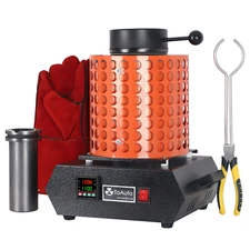 3KG Electric Metal Melting Furnace Kit Smelting Gold Copper Graphite Crucible US