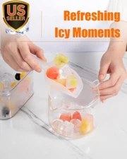 Ice Cube Tray with Lid&Bin, Ice Cube Mold with 56 Cubes, Stackable Ice Trays ...