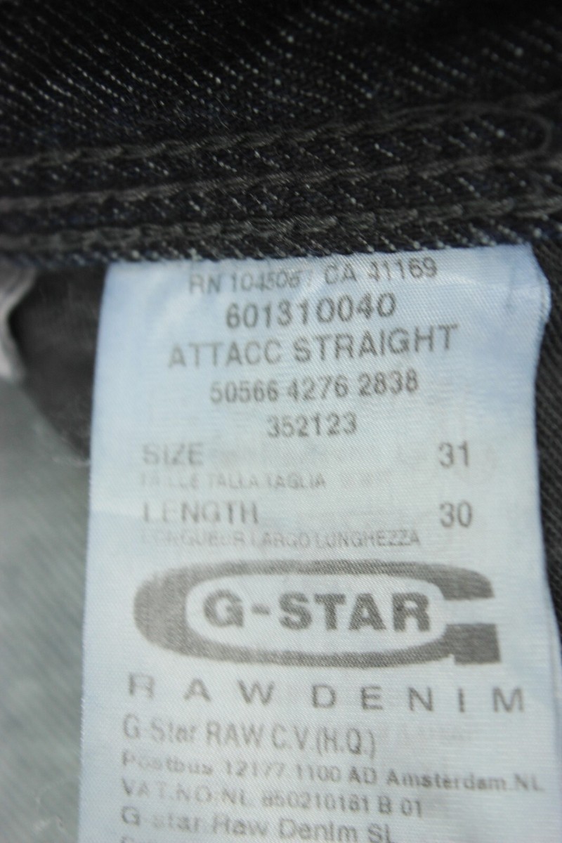 G-STAR RAW ATTACC STRAIGHT Men Jeans Size W31 L28 Regular Fit Blue
