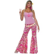 Generation Hippie Wome's Bell Bottom Pants Adult Halloween Accessory, Dress-Up